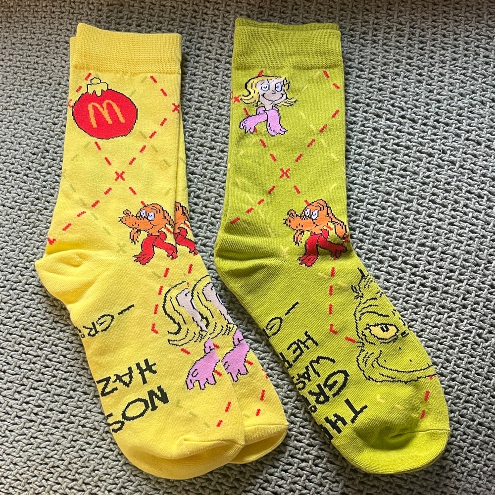 McDonald's Happy Meal The Grinch Yellow & Green Collector’s Socks